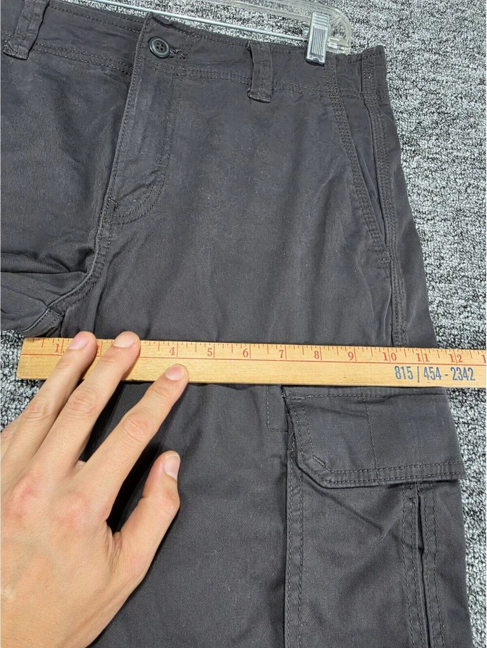 Goodfellow & Co Men's Gray Cargo Pants Twill Flat Front Tapered Fit 30W